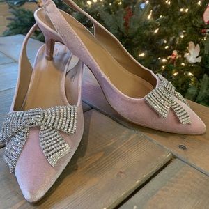 ASOS kitten heel pink formal shoe with bow